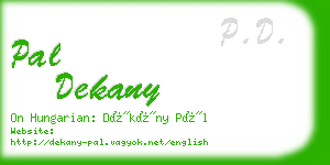 pal dekany business card